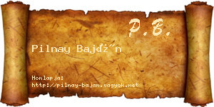 Pilnay Baján névjegykártya